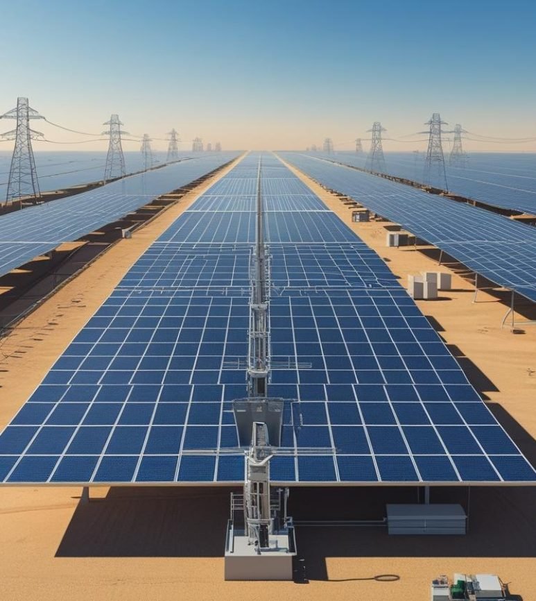 create an image of Large-Scale Solar Power Plants in india create an image of Large-Scale Solar Power Plants in india